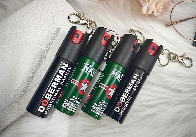 bình xịt cay mini móc khóa