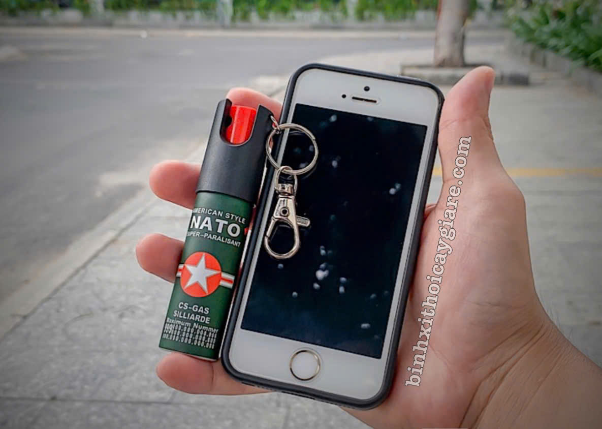 bình xịt cay móc khóa chính hãng